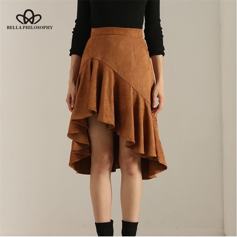 Autumn leather suede asymmertrical skirt winter high waist zipper womens low ruffle 210519, Khaki
Autumn leather suede asymmertrical skirt winter high waist zipper womens low ruffle 210519, Khaki