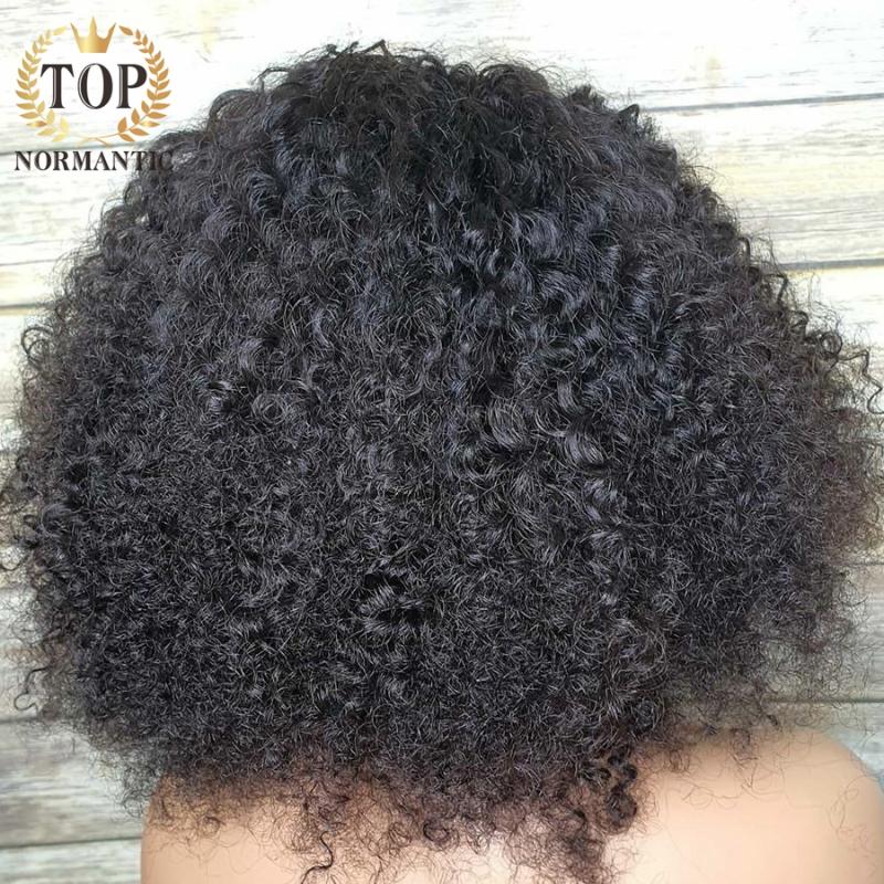 Topnormantic U Part Bob Wig Deep Curly Human Hair Remy Glueless Kinky For Black Women Lace Wigs