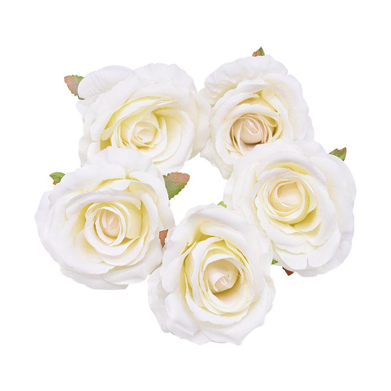 10cm Silk Rose Flower Head Artificial Flowers For Home Wedding Decoration Bridal Wreath Bouquet Accessories Floral Decor Decorative & Wreath