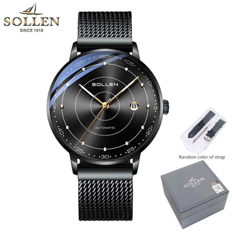 Wristwatches Automatic Mechanical SOLLEN Men Watches Waterproof Date Luminous Hands Fashion Mesh Steel Business Male Clock 312, Sl312 full black
Wristwatches Automatic Mechanical SOLLEN Men Watches Waterproof Date Luminous Hands Fashion Mesh Steel Business Male Clock 312, Sl312 full black