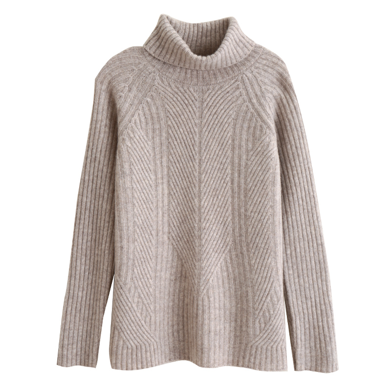 Cashmere sweater women high-neck thick short merino wool sweater loose solid color knitted bottoming shirt, Black
Cashmere sweater women high-neck thick short merino wool sweater loose solid color knitted bottoming shirt, Black