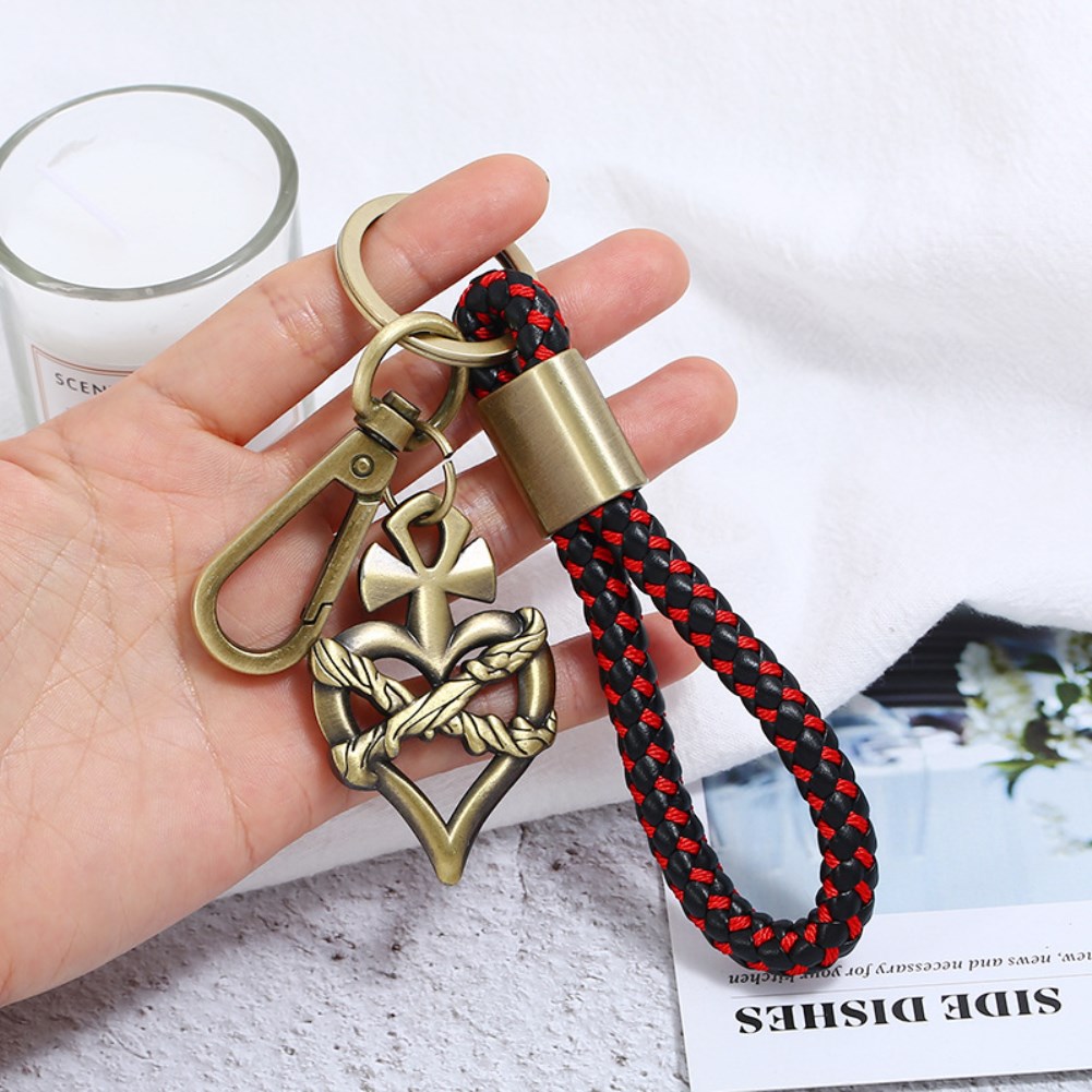 Bronze brushed braided leather cord keychain couple key ring men and women car key chain gift hand strap
Bronze brushed braided leather cord keychain couple key ring men and women car key chain gift hand strap