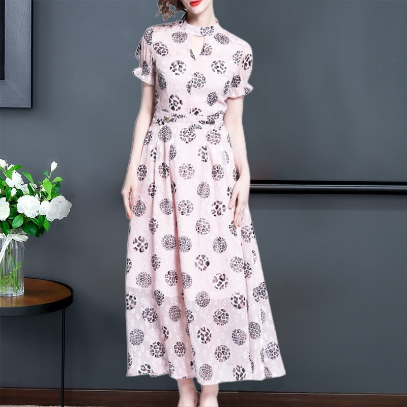Summer French Vintage Feet Bare Fairy Floral Dress Fashion Waist Slimming Long Swing Dresses Wild 210514