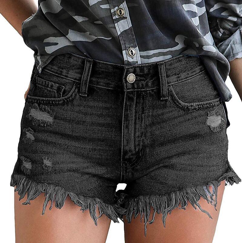 Fashion Women Casual Summer Denim Shorts Jeans Mid Waisted Short Femme Push Up Skinny Slim Feminino Women's