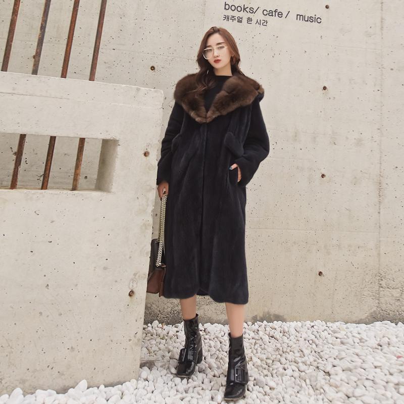 Women's Fur & Faux The 2021 Purple Mink Coat Hat Danish Velvet Female Long Whole