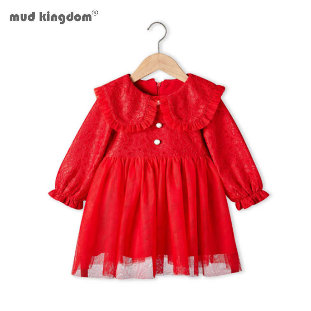 Mudkingdom Fall Spring Autumn Girls Dress Lace Collar Long Sleeves Princess Party Children Clothing 210615, Red
Mudkingdom Fall Spring Autumn Girls Dress Lace Collar Long Sleeves Princess Party Children Clothing 210615, Red