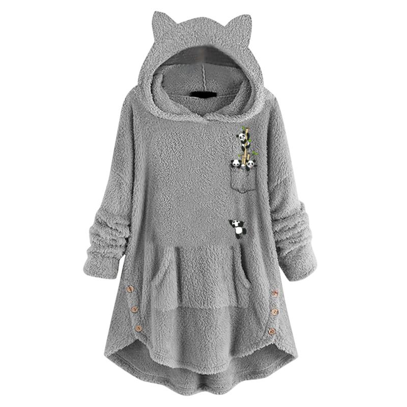 Women's Hoodies & Sweatshirts Autumn Winter Women Long Sleeve Cat Ear Pullover Hoodie Fleece Cute Printed Top With Button Pockets Sudadera M, Black
Women's Hoodies & Sweatshirts Autumn Winter Women Long Sleeve Cat Ear Pullover Hoodie Fleece Cute Printed Top With Button Pockets Sudadera M, Black