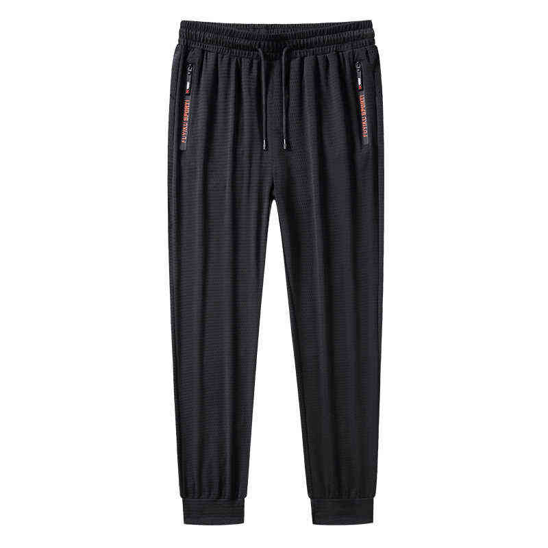 Plus Size 9xl 8xl 7xl Summer Breathable Sweatpants Men Cool Quick Dry Men's Ice Silk Pants High Quality Oversize Trousers Male 211112