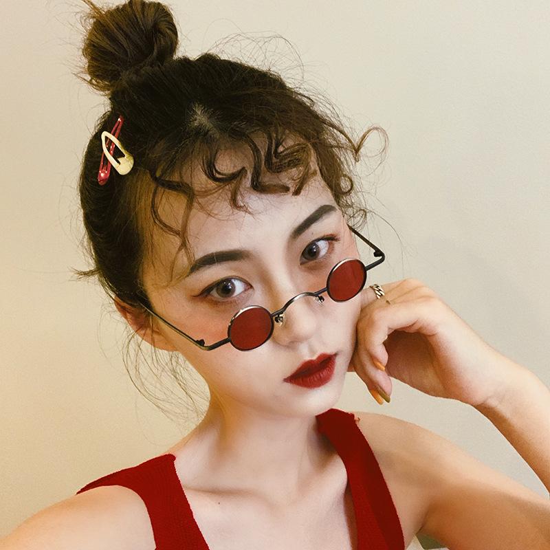 Small Round Frame Metal Sunglasses Retro Sun Glasses 2021 Hip-hop Women