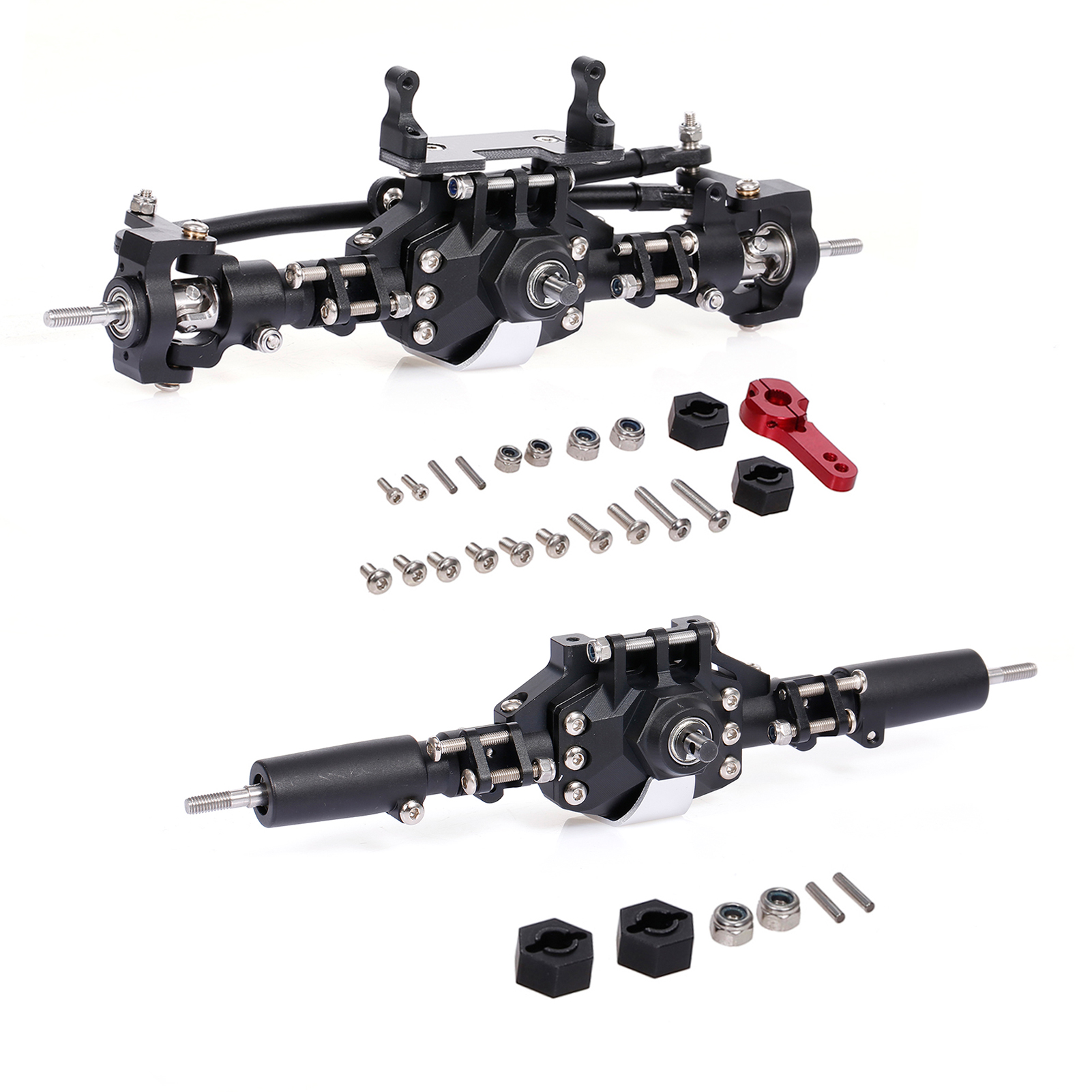 Aluminum Alloy Front & Rear Bridge Axle Replacement for 1/10 RC Crawler Car Axial SCX10 II 90046 90047 RGT 86100 Car RC Parts, Black
Aluminum Alloy Front & Rear Bridge Axle Replacement for 1/10 RC Crawler Car Axial SCX10 II 90046 90047 RGT 86100 Car RC Parts, Black