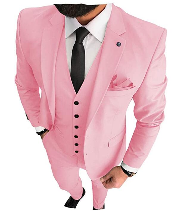 2021 Classic Wedding Tuxedos For Men Suit Navy Blue Custom Male Clothes Business Costume Slim fit Casual Design (Jacket+Vest+Pants) Prom Suits