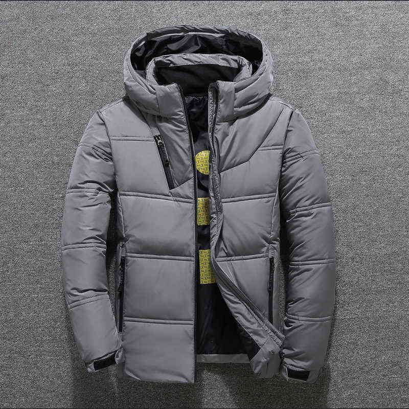 Men's White Duck Down Jacket Winter Warm Hooded Thick Puffer Jacket Coats High Quality Overcoat Down Parka Male Jackets Men 211104