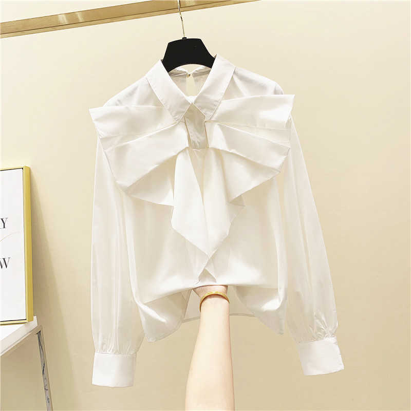 Long Sleeve Shirt Peter Pan Collar and Splicing Bow Fashion Solid Color Women's In Spring Womens Tops Blouses 210615, White
Long Sleeve Shirt Peter Pan Collar and Splicing Bow Fashion Solid Color Women's In Spring Womens Tops Blouses 210615, White