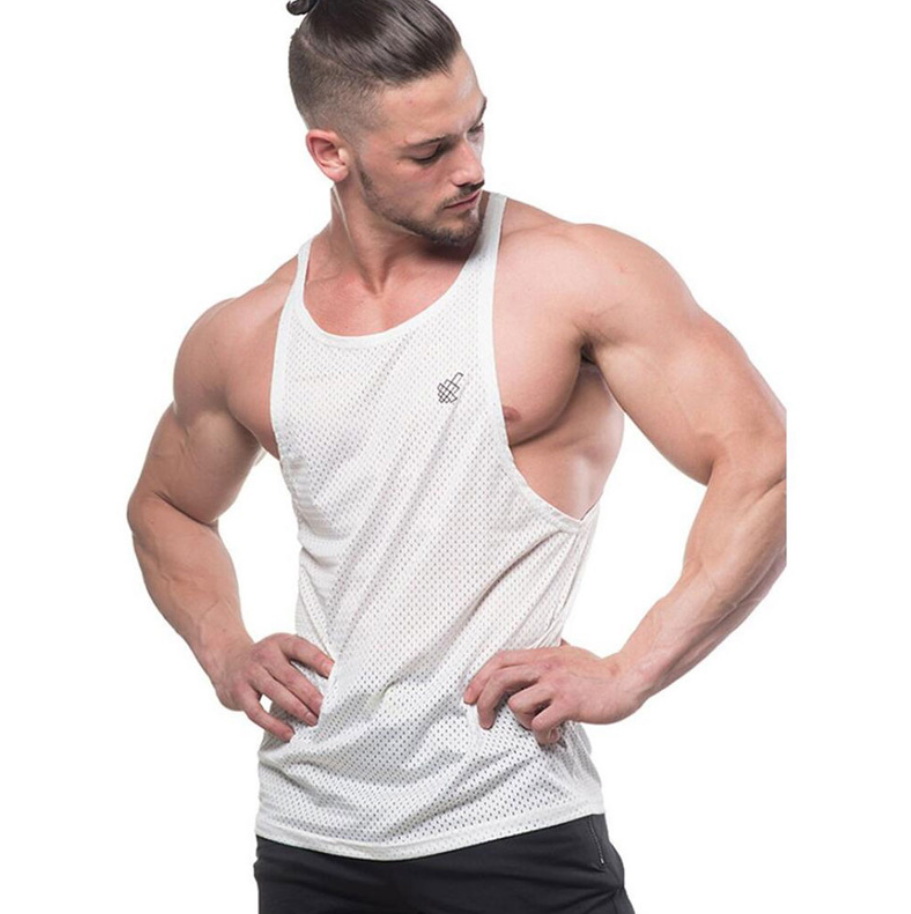Men Summer New Fashion Casual Brand Vest Polyester fabric Mesh Quick drying Breathable Men Gyms Fitness Bodybuilding Tank Tops, White
Men Summer New Fashion Casual Brand Vest Polyester fabric Mesh Quick drying Breathable Men Gyms Fitness Bodybuilding Tank Tops, White