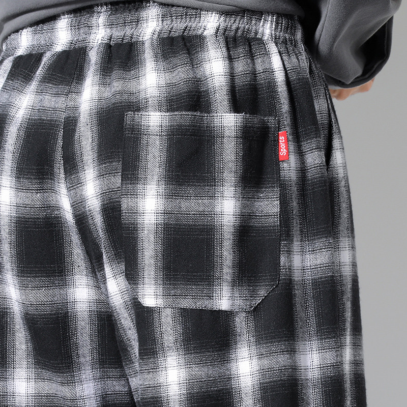 Autumn Plaid Pants Men Fashion Loose Hip Hop Casual Trousers Korean Male Harem Pant All-match Confortable