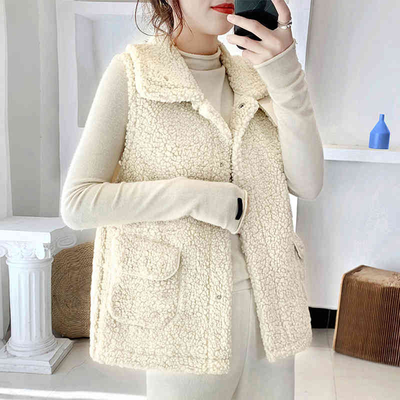 Women' waistcoat autumn and winter jacket wear Korean version of fur lamb plush vest 210525, Light brown
Women' waistcoat autumn and winter jacket wear Korean version of fur lamb plush vest 210525, Light brown