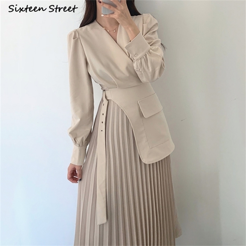Apricot Vintage Dress Woman with Belt Spring V-neck High Waist es Business Fake Two-piece Pleated Female 210603, Maroon
Apricot Vintage Dress Woman with Belt Spring V-neck High Waist es Business Fake Two-piece Pleated Female 210603, Maroon