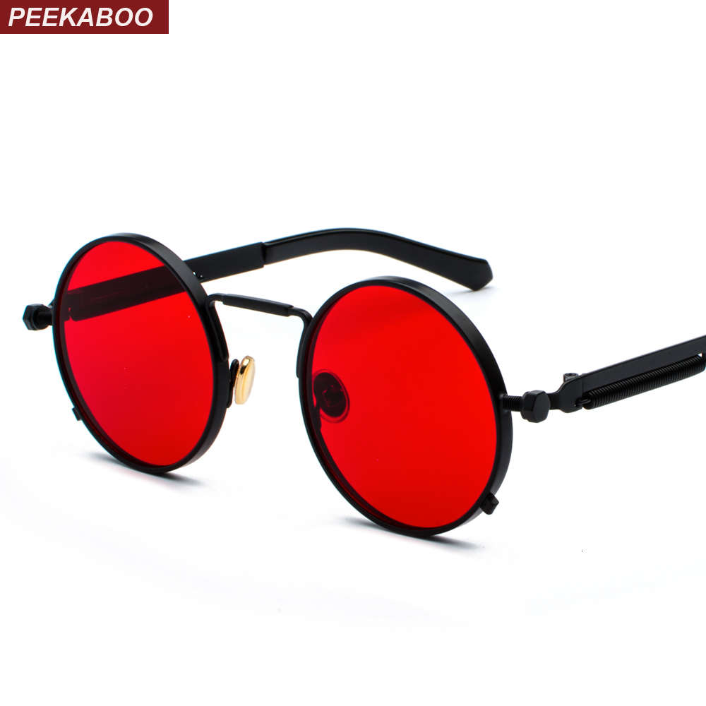 Peekaboo clear red sunglasses men steampunk 2021 metal frame retro vintage round sun glasses for women black uv400, White;black
Peekaboo clear red sunglasses men steampunk 2021 metal frame retro vintage round sun glasses for women black uv400, White;black