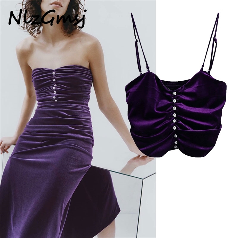 Tank Top Women Velvet Lace Up Strappy Crop Tops Sleeveless Vintage Bandage Camisole Summer Multicolor 210628, Purple
Tank Top Women Velvet Lace Up Strappy Crop Tops Sleeveless Vintage Bandage Camisole Summer Multicolor 210628, Purple