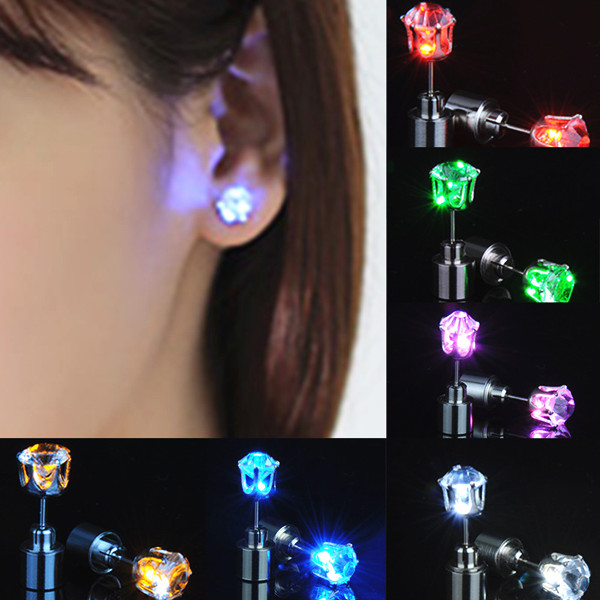 LED Earrings Stud Hipster gadget Novel Creative Personality Jewelry Light Up Crown Crystal Drops
LED Earrings Stud Hipster gadget Novel Creative Personality Jewelry Light Up Crown Crystal Drops
