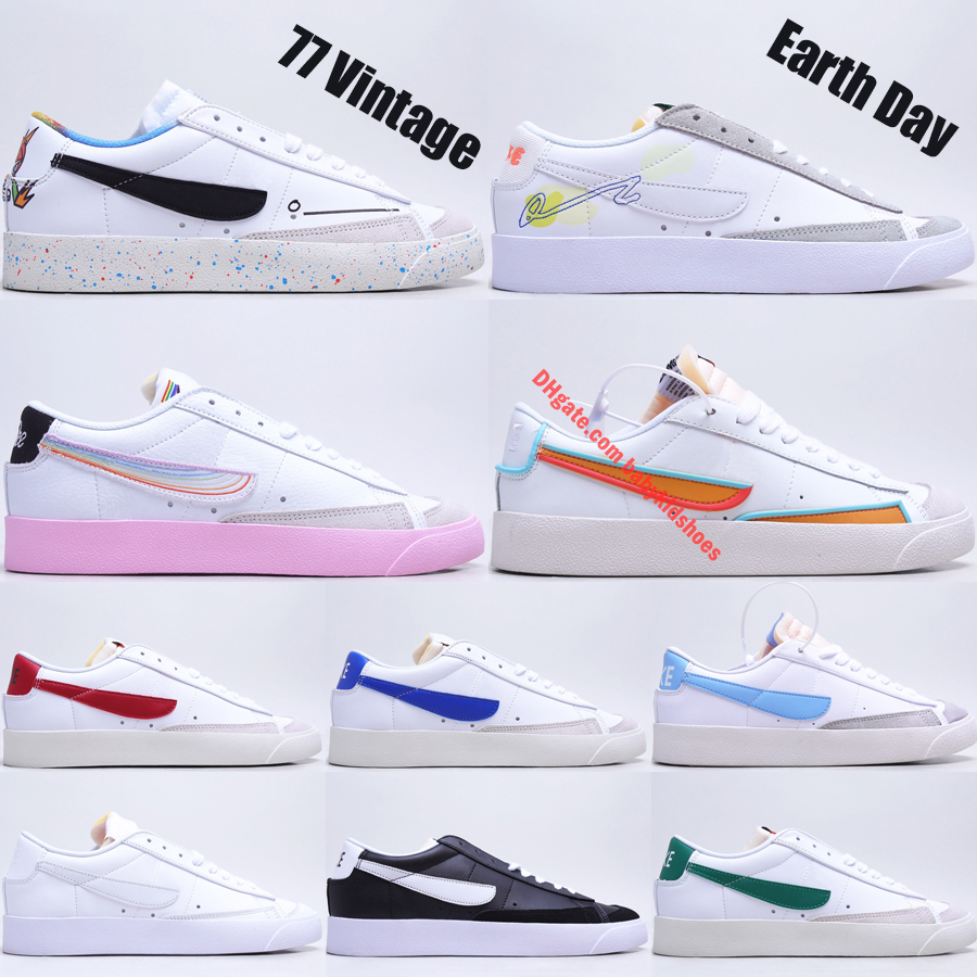 

Top Blazer Low 77 Vintage Casual Shoes For Mens Womens BeTrue Earth Day White Kumquat Pine Green Hyper Royal Outdoor Skateboard Sneakers, #01 team red