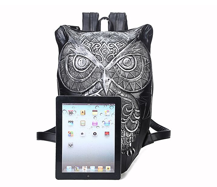 Fashion 3D Embossed Owl Backpack for Men travel bag woman Originality giris personality waterproof Cool School Bags for boys girls