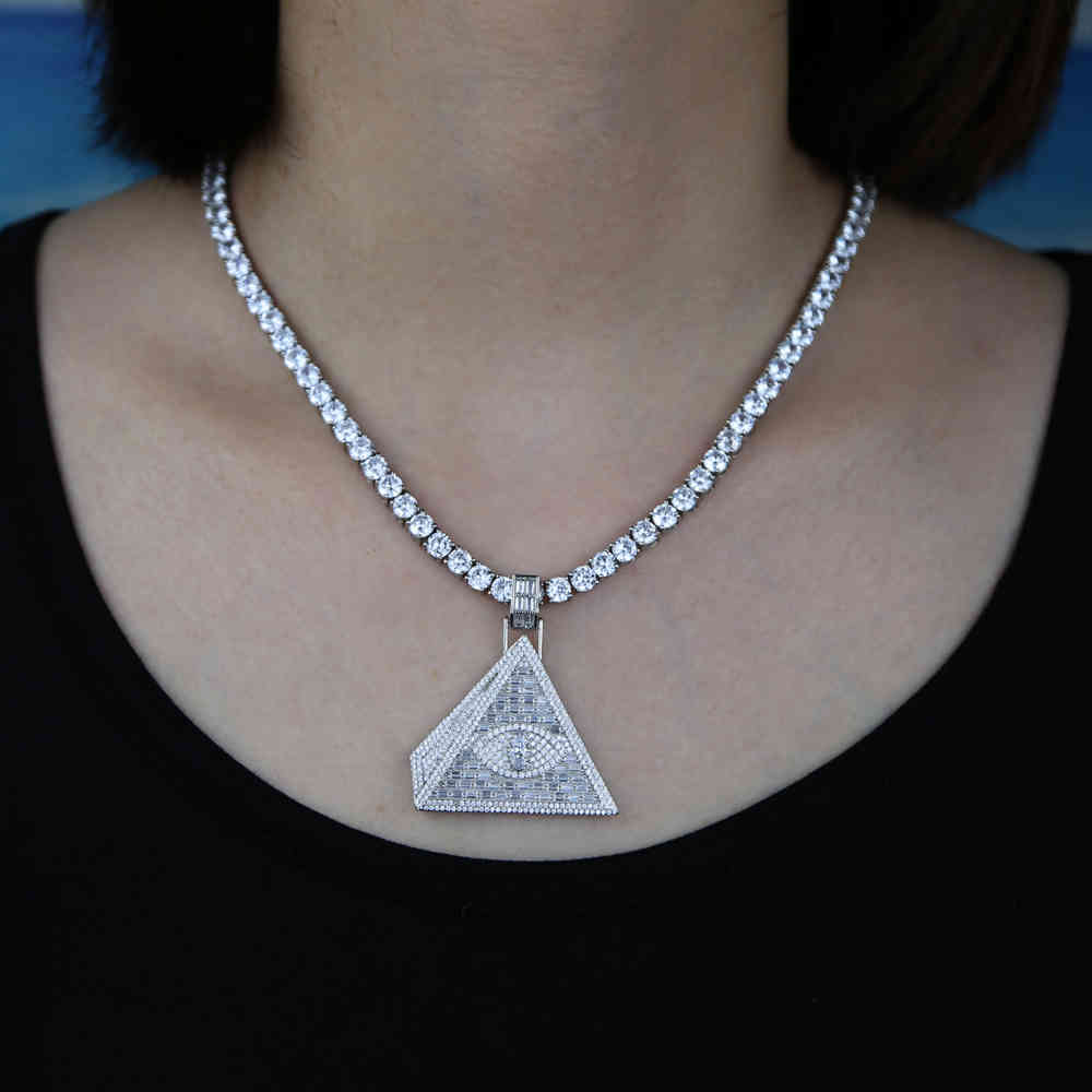 wholesale women 5mm cz tennis chain Triangle Pyramid Iced Out Masonic Illuminati Eye Pendants Necklaces for women Jewelry X0509
wholesale women 5mm cz tennis chain Triangle Pyramid Iced Out Masonic Illuminati Eye Pendants Necklaces for women Jewelry X0509