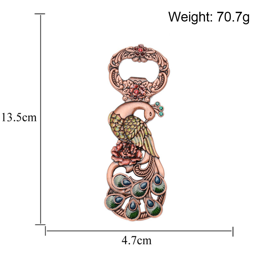 Corkscrew Retro Composite Gold Rose Peacock Bottle Opener Wine Screwdriver Fashion Creative Magnetite Wine Bottle Opener