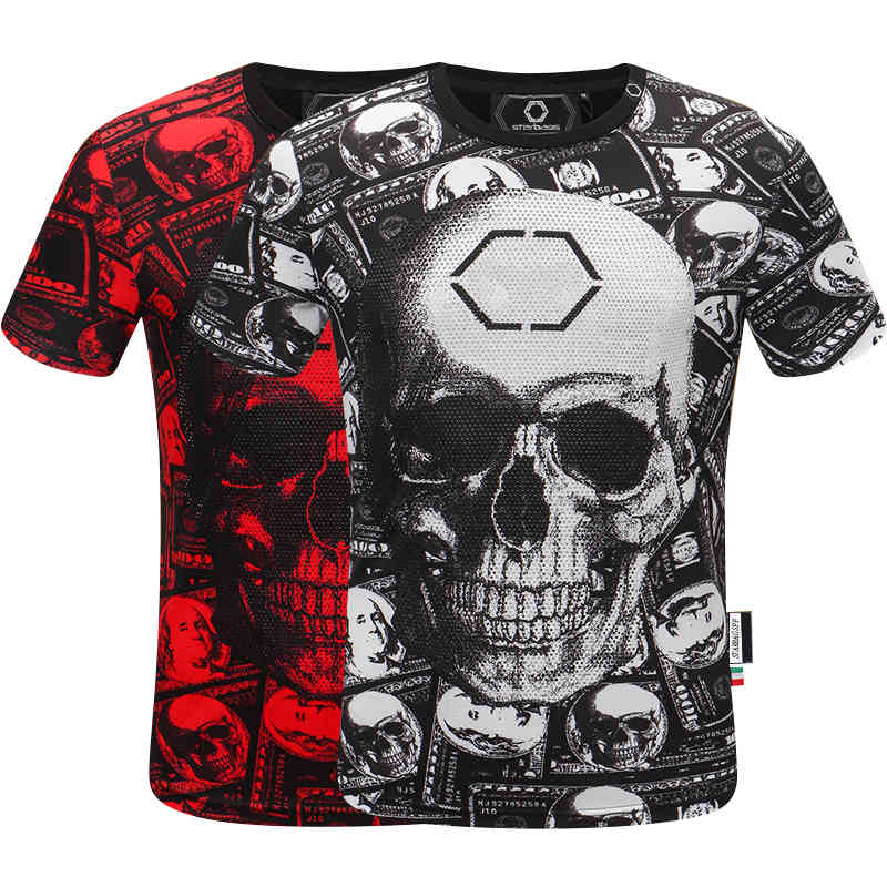 men's t-shirts original pp stars around the neck of male cotton short sleeve personality t-shirt silk broca de punk bone, White;black
men's t-shirts original pp stars around the neck of male cotton short sleeve personality t-shirt silk broca de punk bone, White;black