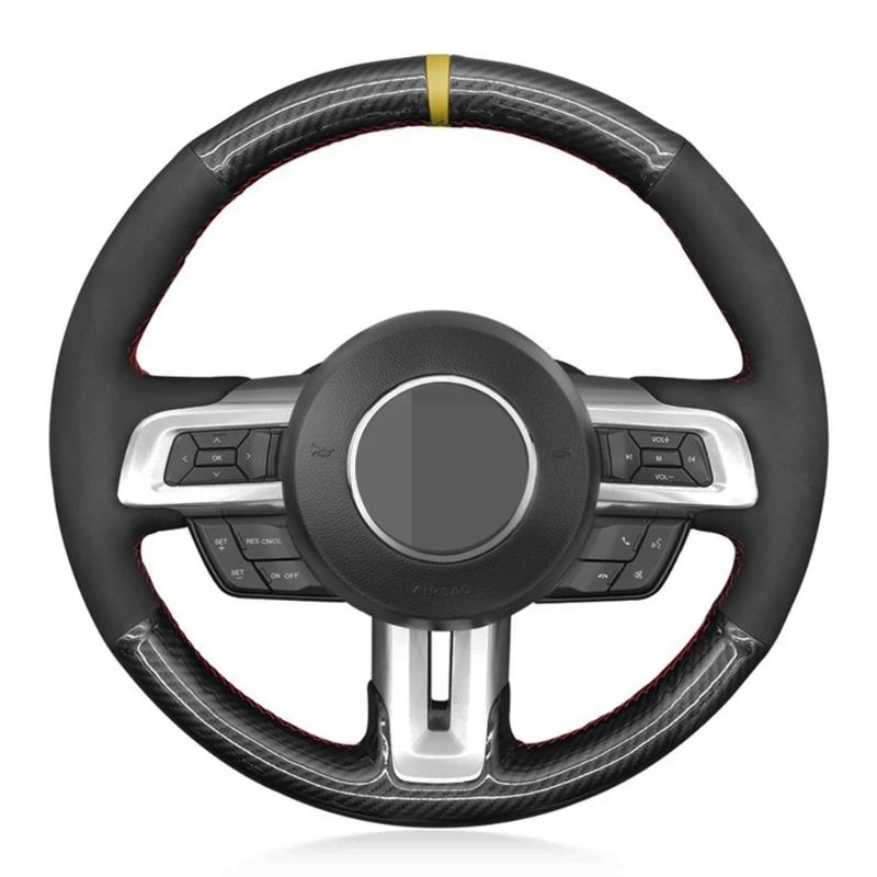 Steering Wheel Covers Non-Slip Black Carbon Fiber Suede Car Cover Braid For Mustang 2021-2021 GT 2021
Steering Wheel Covers Non-Slip Black Carbon Fiber Suede Car Cover Braid For Mustang 2021-2021 GT 2021