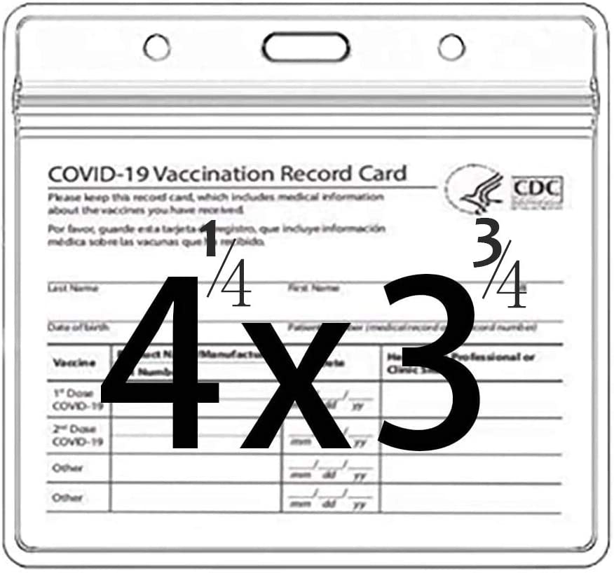 Vaccination Record Card Holder Files CDC Vaccinate Cards Protector Cover 4x3 inch Clear Sleeve Waterproof PVC with Zip
Vaccination Record Card Holder Files CDC Vaccinate Cards Protector Cover 4x3 inch Clear Sleeve Waterproof PVC with Zip