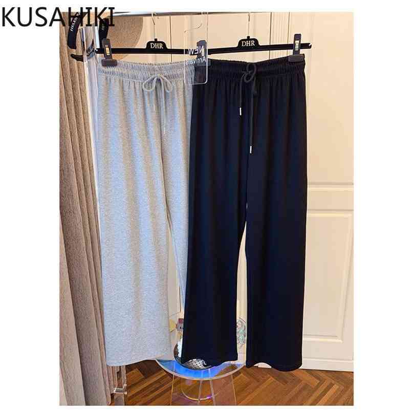 Korean Causal Folds Woman Pants Lace Up High Waist Ankle-length Trousers Summer Sweatpants Mujer 6J243 210603, Black
Korean Causal Folds Woman Pants Lace Up High Waist Ankle-length Trousers Summer Sweatpants Mujer 6J243 210603, Black
