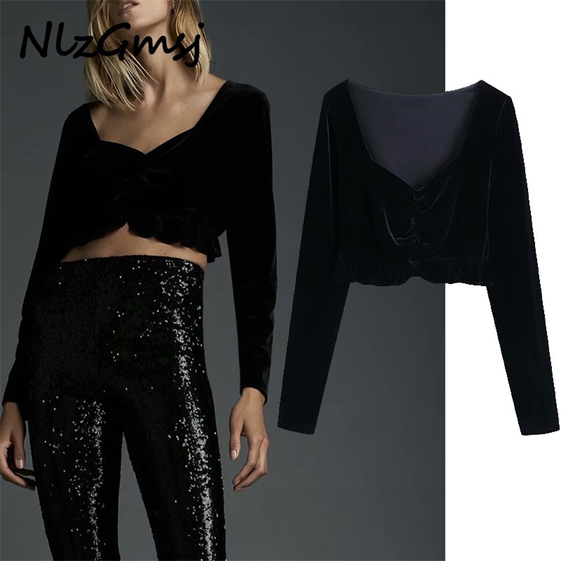 Blouse Women Spring Autumn Velvet Blouses Shirts Tops Long SLeeve Bow Solid Female Fashion Short Top Clothes Blusas 210628, As picture
Blouse Women Spring Autumn Velvet Blouses Shirts Tops Long SLeeve Bow Solid Female Fashion Short Top Clothes Blusas 210628, As picture