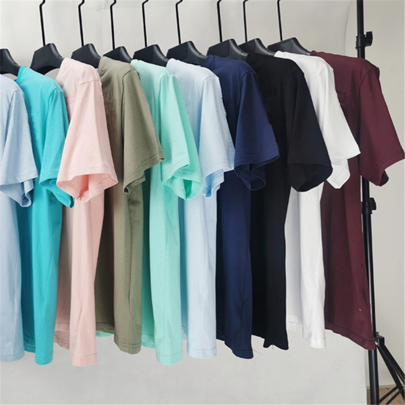 Printed letters on cotton Men's T-Shirts Summer crew neck loose couple short sleeves Simple polo shirt in Europe and America