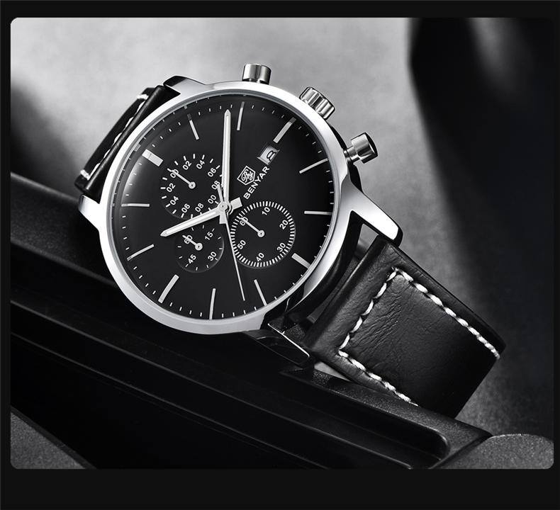 Wristwatches BENYAR 5146 Men's Watches Luxury Leather Chronograph Waterproof Casual Sports Quartz Men Wristwatch Relogio Masculino, Brown
Wristwatches BENYAR 5146 Men's Watches Luxury Leather Chronograph Waterproof Casual Sports Quartz Men Wristwatch Relogio Masculino, Brown
