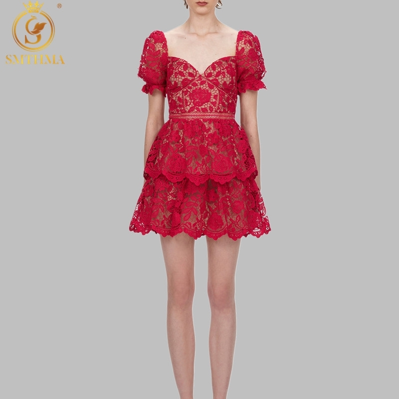 Arrive High Quality Red Lace Dress Women Short Sleeve Summer Runway Vetidos 210520, Photo color
Arrive High Quality Red Lace Dress Women Short Sleeve Summer Runway Vetidos 210520, Photo color