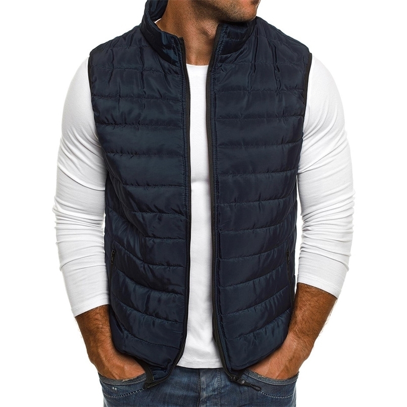 Vest Men Autumn Jackets Thick Vests Man Sleeveless Coats Male Warm Cotton-Padded Waistcoat Men Gilet Veste Hommes 211119