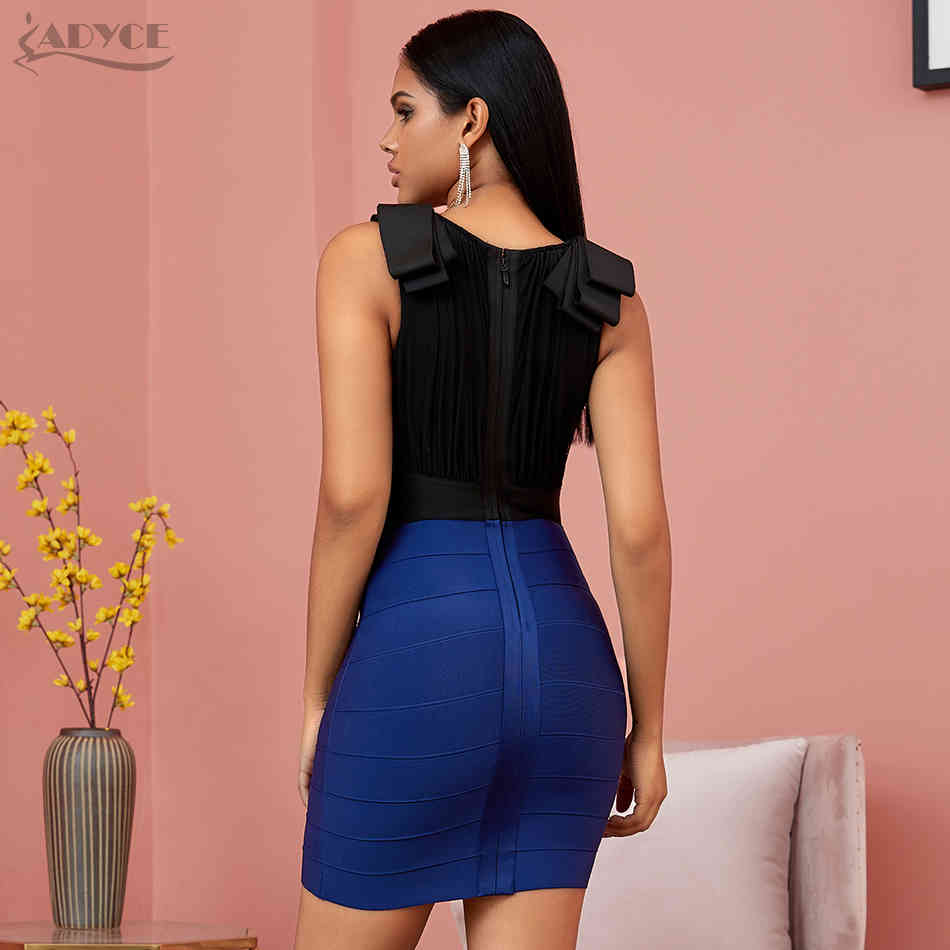 Autumn Tank Bandage Dress Women Sexy Sleeveless Bow Club Mini Celebrity Evening Runway Party Vestidos 210423