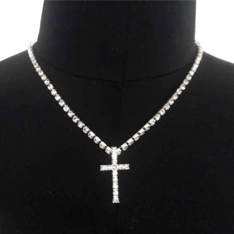 Religious punk ribbon Diamond Necklace DIY diamond chain by0224