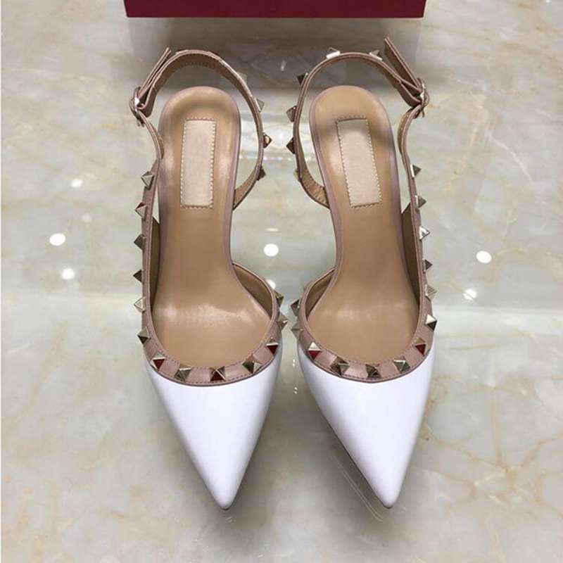 Women High Heels Sandals Patent Ankle Strap Pump Studs Shoes Fashion Sandals Genuine Leather Bottom Rivets Party Dress Wedding Sandals, 10
Women High Heels Sandals Patent Ankle Strap Pump Studs Shoes Fashion Sandals Genuine Leather Bottom Rivets Party Dress Wedding Sandals, 10
