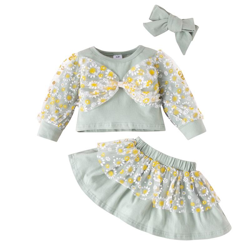 Clothing Sets 3 Pcs Infant Mesh Patchwork Outfits, Baby Girls Daisy Pattern Long Sleeve Round Neck Sweatshirt + Skirt Bow Headband, White
Clothing Sets 3 Pcs Infant Mesh Patchwork Outfits, Baby Girls Daisy Pattern Long Sleeve Round Neck Sweatshirt + Skirt Bow Headband, White