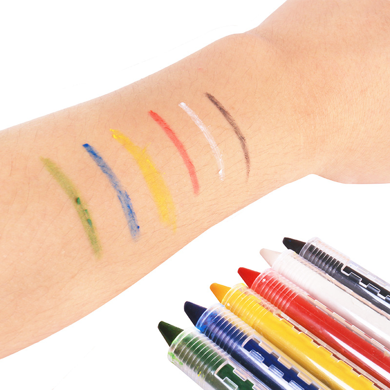 6 Colors Face Painting Crayon Pencils Splicing Structure Paint Body Paint Pen Stick For Children Party Makeup ZA2677