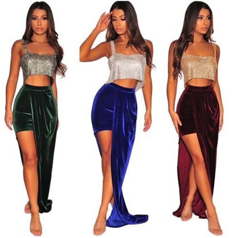 Crop Tops Cropped Nightclub Women Ladies Tanks Camis Bling Sexy Sparkly Metal Crystal Metal Chainmail Halter Draped CY200522