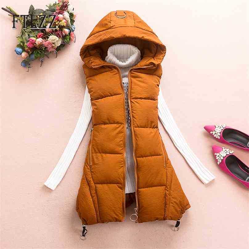 Long Vest For Women Autumn Winter Warm Hooded Sleeveless Tops Female Slim Medium Cotton Padded Jacket Waistcoat Mujer 210525
Long Vest For Women Autumn Winter Warm Hooded Sleeveless Tops Female Slim Medium Cotton Padded Jacket Waistcoat Mujer 210525