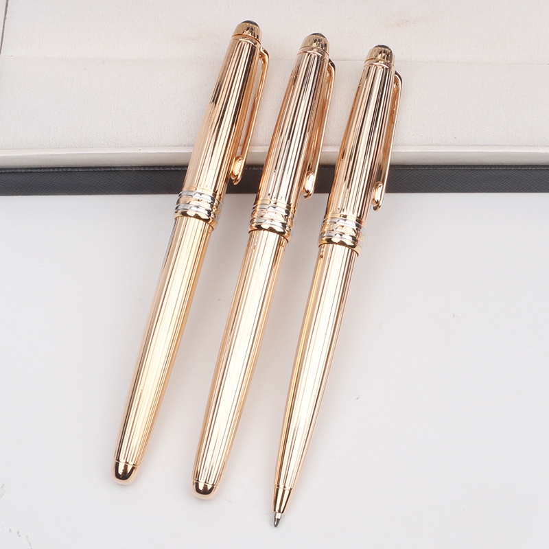 

High quality Msk-163 Metal Stripe Ag925 Rollerball pen Ballpoint Fountain pens Writing smooth office school supplies with Series Number, As picture shows