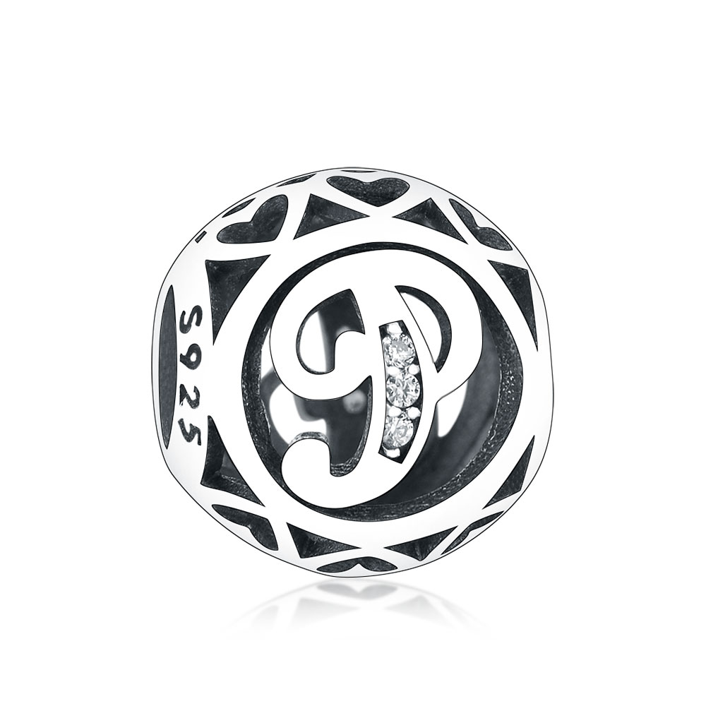 Fit Original Pandora Charm Bracelet 100% 925 Silver Initial Letter Alphabet Bead A-Z Jewelry Making Berloque Craft Christmas Kralen