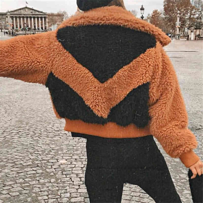 fashion women grain cashmere jacket streetwear lady turn down collar outerwear causal female girls chic sets 210430