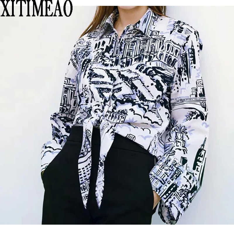 ZA Spring Autumn Women Retro Printing Simple Style Loose Long Sleeve Lace Up Shirt At Hem Casual Tops XITIMEAO 210602, Black
ZA Spring Autumn Women Retro Printing Simple Style Loose Long Sleeve Lace Up Shirt At Hem Casual Tops XITIMEAO 210602, Black