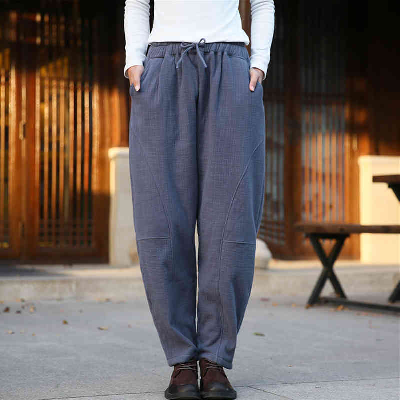 Johnature Women Winter Fleece Pants Warm Thick Cotton Linen Trouser Elastic Waist Solid Color Vintage Patchwork Pants 210521, Black
Johnature Women Winter Fleece Pants Warm Thick Cotton Linen Trouser Elastic Waist Solid Color Vintage Patchwork Pants 210521, Black
