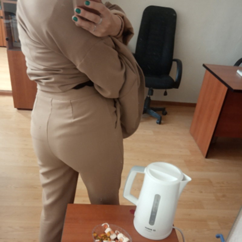 Arrival Autumn high quality Solid Women Pant Suits Notched Collar Blazer Jacket & Pencil Khaki Female Suit S11 210512